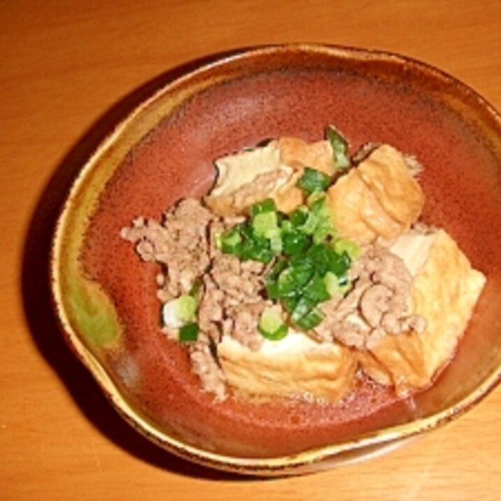 厚揚げとひき肉の煮物